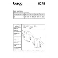 Burda Sewing Pattern 6278 Women's Blouses Pull-On In Two Lengths