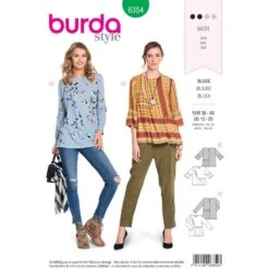 Burda Sewing Pattern 6354 Style Misses' Designer Blouse With Swingy Styling