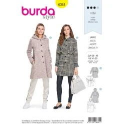 Burda Sewing Pattern 6361 Style Misses' Smart Formal Coat Jacket