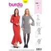 Burda Sewing Pattern 6364 Woman's Dress Side Godets Mermaid Style -OHSEWCRAFTY burda sewing pattern 6364 woman s dress side godets mermaid style