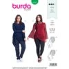 Burda Sewing Pattern 6391 Style Womans' Feminine Long Top With Side Bunching -OHSEWCRAFTY burda sewing pattern 6391 style womans feminine long top with side bunching