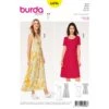 Burda Sewing Pattern 6496 Woman's Feminine High Waisted Dress -OHSEWCRAFTY burda sewing pattern 6496 woman s feminine high waisted dress