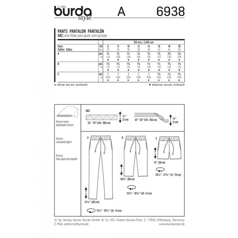 Burda Sewing Pattern 6938 Style Misses' Summer Trousers And Shorts 4 Burda Sewing Pattern 6938 Style Misses' Summer Trousers And Shorts - Image 2