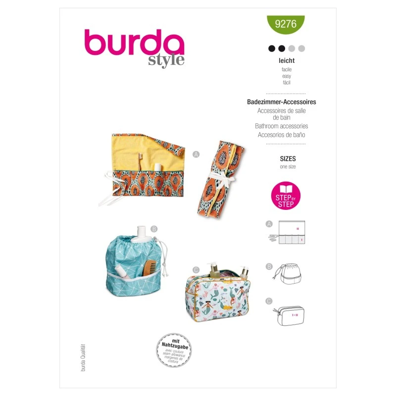 Burda Sewing Pattern 9276 Utensil Holder Washbag Travel Accessories Bathroom 3 Burda Sewing Pattern 9276 Utensil Holder Washbag Travel Accessories Bathroom