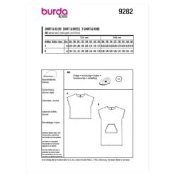 Burda Sewing Pattern 9282 Children Girls Boxy Top Or Dress With Optional Pocket -OHSEWCRAFTY burda sewing pattern 9282 children girls boxy top or dress with optional pocket 2