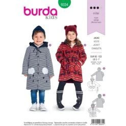 Burda Sewing Pattern 9334 Style Toddler's Winter Coat With Pockets