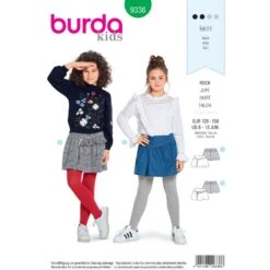 Burda Sewing Pattern 9336 Style Child's Hip Yoke And Gathered Skirt