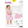Burda Sewing Pattern 9357 Style Infant Toddlers Summer Dress & Shorts Sleeves -OHSEWCRAFTY burda sewing pattern 9357 style infant toddlers summer dress shorts sleeve options