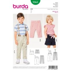 Burda Sewing Pattern 9365 Style Children's Smart Fitted Shorts And Trousers