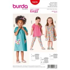 Burda Sewing Pattern 9438 Style Childrens Toddler Skirt Dress And Trousers