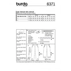 Burda Style Misses' Loose Fitting Slip On Trousers Sewing Pattern 6371 -OHSEWCRAFTY burda style misses loose fitting slip on trousers sewing pattern 6371 1