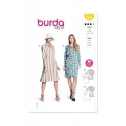 Burda Style Pattern 5826 Misses’ Semi-Fitted Pull-On Long Sleeved Shirt Dresses