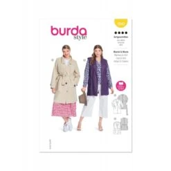 Burda Style Pattern 5840 Misses’ Three-Quarter Length Trench Coat & Lined Gilet