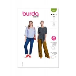 Burda Style Pattern 5843 Misses’ Pull On Boat Neckline Tops With Optional Sash