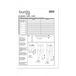 Burda Style Sewing Pattern 5850 Misses’ Leggings In Three Lengths Very Easy -OHSEWCRAFTY burda style sewing pattern 5850 misses leggings in three lengths very easy 1