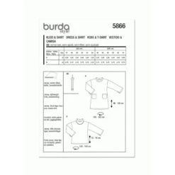 Burda Style Sewing Pattern 5866 Misses’ A-Line Slip-On Dress & Wide-Sleeved Top -OHSEWCRAFTY burda style sewing pattern 5866 misses a line slip on dress wide sleeved top 7