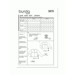Burda Style Sewing Pattern 5870 Misses’ Collarless Jacket With Length Variations -OHSEWCRAFTY burda style sewing pattern 5870 misses collarless jacket with length variations 7
