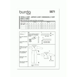 Burda Style Sewing Pattern 5871 Misses’ Jumpsuit With Hood Or Hoodie Top Easy -OHSEWCRAFTY burda style sewing pattern 5871 misses jumpsuit with hood or hoodie top easy 7