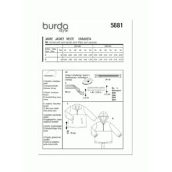 Burda Style Sewing Pattern 5881 Misses’ Casual Slip On Jacket Tops Optional Hood -OHSEWCRAFTY burda style sewing pattern 5881 misses casual slip on jacket tops optional hood 7