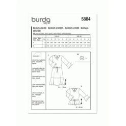 Burda Style Sewing Pattern 5884 Misses’ Blouse & Dress With Flounced Sleeves -OHSEWCRAFTY burda style sewing pattern 5884 misses blouse dress with flounced sleeves 8
