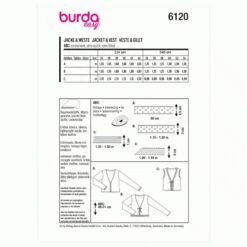 Burda Style Sewing Pattern 6120 Misses’ Cardigan Jacket And Front-Tie Waistcoat -OHSEWCRAFTY burda style sewing pattern 6120 misses cardigan jacket and front tie waistcoat 3