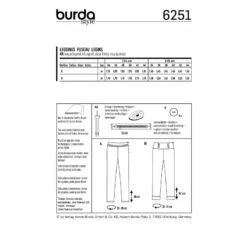 Burda Style Sewing Pattern 6251 Women's Skinny Stretch Trousers Leggings -OHSEWCRAFTY burda style sewing pattern 6251 women s skinny stretch trousers leggings 1