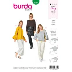 Burda Style Sewing Pattern 6254 Women's Loose Fit Shirt Blouse Top Wide Sleeve