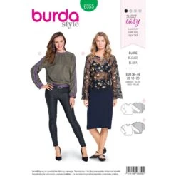 Burda Style Sewing Pattern 6355 Misses' Open Blouse And Shirt