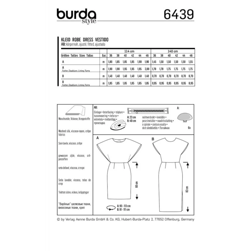 Burda Style Sewing Pattern 6439 Women’s Back Interest Dresses With Simple Front 6 Burda Style Sewing Pattern 6439 Women’s Back Interest Dresses With Simple Front - Image 4