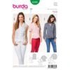 Burda Style Sewing Pattern 6533 Women’s Blouses With A Shawl Collar And Darts -OHSEWCRAFTY burda style sewing pattern 6533 womens blouses with a shawl collar and darts