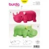Burda Style Sewing Pattern 6560 Adorable Plushie Stuffed Animals Hippo Or Rhino -OHSEWCRAFTY burda style sewing pattern 6560 adorable plushie stuffed animals hippo or rhino