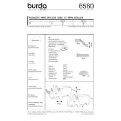 Burda Style Sewing Pattern 6560 Adorable Plushie Stuffed Animals Hippo Or Rhino -OHSEWCRAFTY burda style sewing pattern 6560 adorable plushie stuffed animals hippo or rhino 3