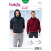 Burda Style Sewing Pattern 6718 Men’s Casual Pullover Hoodie Tops Easy To Sew -OHSEWCRAFTY burda style sewing pattern 6718 mens casual pullover hoodie tops easy to sew