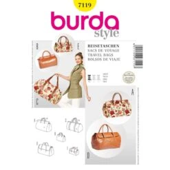 Burda Style Sewing Pattern 7119 Women's Travel Bags With Size And Style Options