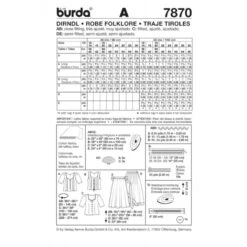 Burda Style Sewing Pattern 7870 Women's Traditional Dirndl Skirt, Apron & Blouse 6 Burda Style Sewing Pattern 7870 Women's Traditional Dirndl Skirt, Apron & Blouse -OHSEWCRAFTY burda style sewing pattern 7870 women s traditional dirndl skirt apron blouse 1