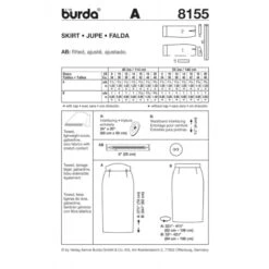 Burda Style Sewing Pattern 8155 Women's Pencil Skirt In Two Lengths With Slit -OHSEWCRAFTY burda style sewing pattern 8155 women s pencil skirt in two lengths with slit 1