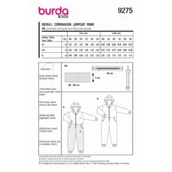 Burda Style Sewing Pattern 9275 Children’s Hooded Jumpsuits & Onesie Easy To Sew -OHSEWCRAFTY burda style sewing pattern 9275 childrens hooded jumpsuits onesie easy to sew 4