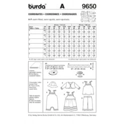 Burda Style Sewing Pattern 9650 Babies' Coordinates Overalls, Trousers, Tank Top -OHSEWCRAFTY burda style sewing pattern 9650 babies coordinates overalls trousers tank top 1