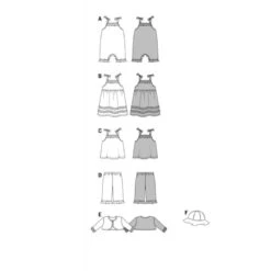 Burda Style Sewing Pattern 9650 Babies' Coordinates Overalls, Trousers, Tank Top -OHSEWCRAFTY burda style sewing pattern 9650 babies coordinates overalls trousers tank top 2