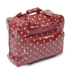 Burgundy Polka Dots Value PVC Sewing Knitting Craft Bag