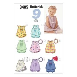 Butterick Sewing Pattern 3405 Babies Romper Top & Shorts Play Wear
