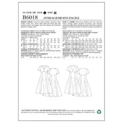 Butterick Sewing Pattern 6018 Women's Retro Evening Dress Flared Skirt A5 6-14 -OHSEWCRAFTY butterick sewing pattern 6018 women s retro evening dress flared skirt a5 6 14 1