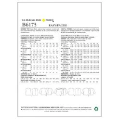 Butterick Sewing Pattern 6175 Misses' Semi Fitted Pullover Top -OHSEWCRAFTY butterick sewing pattern 6175 misses semi fitted pullover top 1