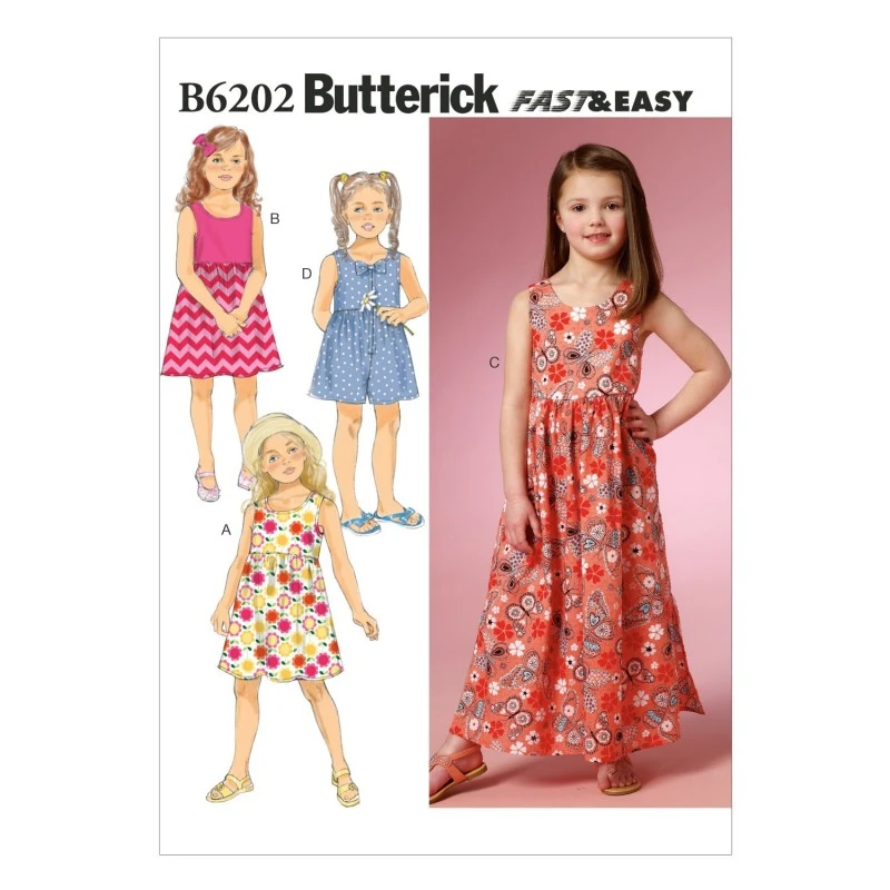 Butterick Sewing Pattern 6202 Children's Girls Summer Dress & Culottes 3 Butterick Sewing Pattern 6202 Children's Girls Summer Dress & Culottes