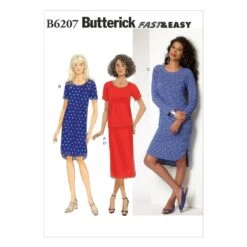 Butterick Sewing Pattern 6207 Misses' Top Dress & Skirt