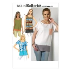 Butterick Sewing Pattern 6214 Misses' Loose Fitting Top & Tunic Y (XSM-MED)