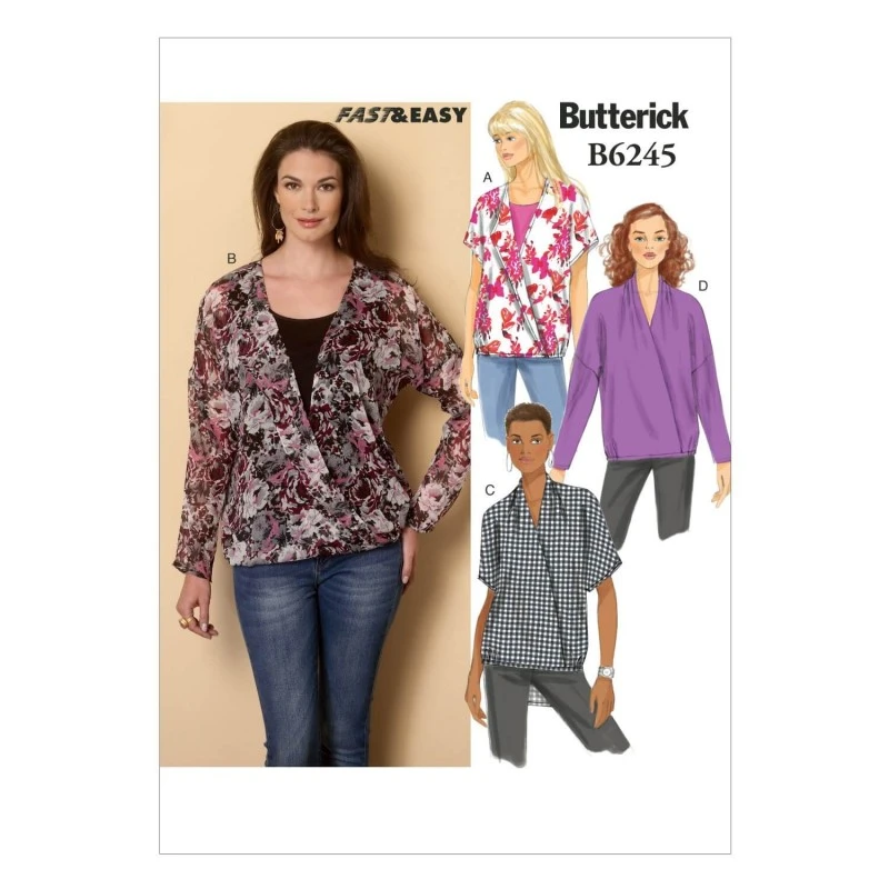 Butterick Sewing Pattern 6245 Misses' Pullover Top 3 Butterick Sewing Pattern 6245 Misses' Pullover Top