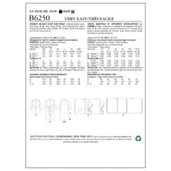 Butterick Sewing Pattern 6250 Misses' Jacket Coat & Wrap Y (XSM-SM-MED) 5 Butterick Sewing Pattern 6250 Misses' Jacket Coat & Wrap Y (XSM-SM-MED) -OHSEWCRAFTY butterick sewing pattern 6250 misses jacket coat wrap y xsm sm med 1