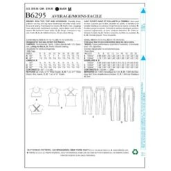 Butterick Sewing Pattern 6295 Misses' Crop Top Leggings & Strapped Top -OHSEWCRAFTY butterick sewing pattern 6295 misses crop top leggings strapped top 1