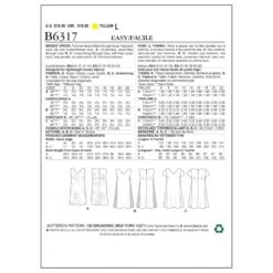 Butterick Sewing Pattern 6317 Misses' Pullover V-Neck Dresses -OHSEWCRAFTY butterick sewing pattern 6317 misses pullover v neck dresses 1